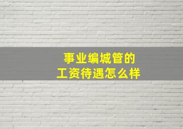 事业编城管的工资待遇怎么样