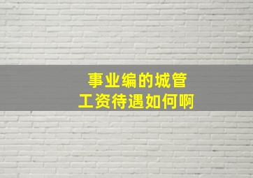 事业编的城管工资待遇如何啊