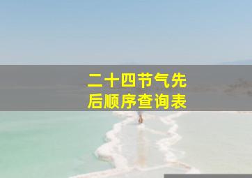 二十四节气先后顺序查询表