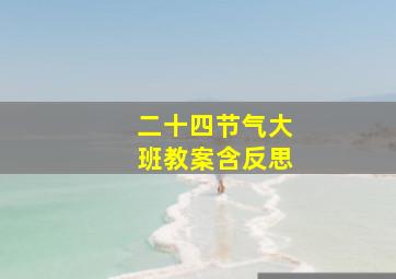 二十四节气大班教案含反思