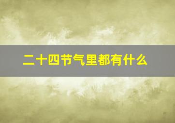 二十四节气里都有什么