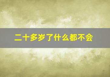 二十多岁了什么都不会