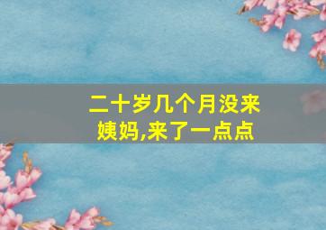 二十岁几个月没来姨妈,来了一点点