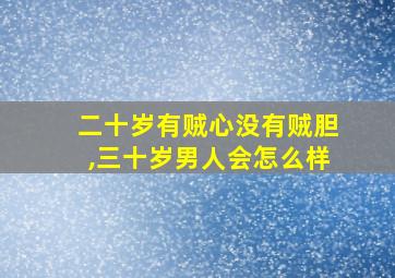 二十岁有贼心没有贼胆,三十岁男人会怎么样