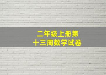 二年级上册第十三周数学试卷