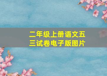 二年级上册语文五三试卷电子版图片