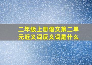 二年级上册语文第二单元近义词反义词是什么