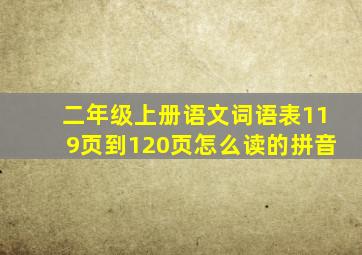 二年级上册语文词语表119页到120页怎么读的拼音