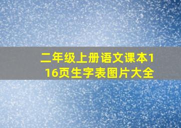 二年级上册语文课本116页生字表图片大全