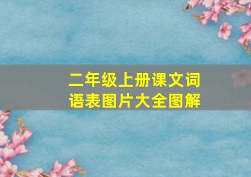 二年级上册课文词语表图片大全图解