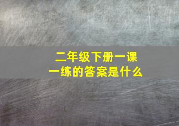 二年级下册一课一练的答案是什么