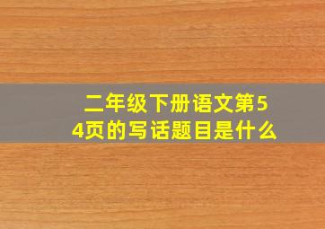 二年级下册语文第54页的写话题目是什么