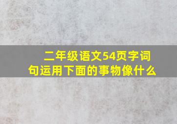 二年级语文54页字词句运用下面的事物像什么