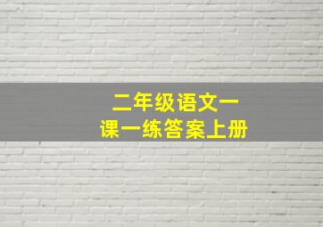 二年级语文一课一练答案上册