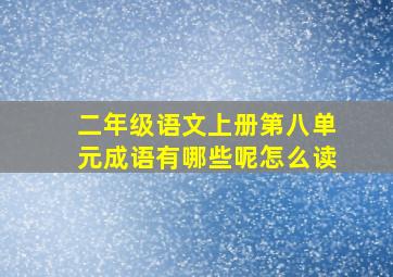 二年级语文上册第八单元成语有哪些呢怎么读