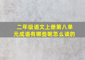 二年级语文上册第八单元成语有哪些呢怎么读的