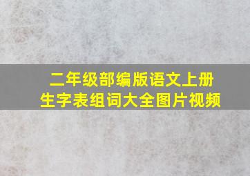 二年级部编版语文上册生字表组词大全图片视频