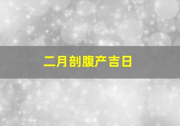 二月剖腹产吉日