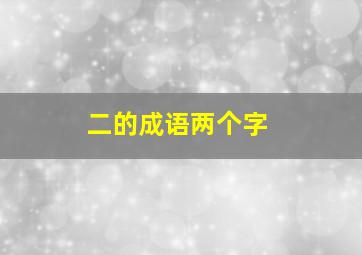 二的成语两个字