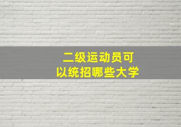 二级运动员可以统招哪些大学