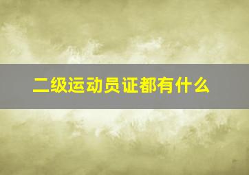 二级运动员证都有什么