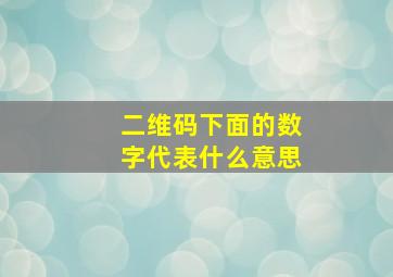 二维码下面的数字代表什么意思