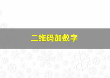 二维码加数字