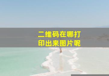 二维码在哪打印出来图片呢