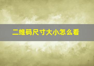 二维码尺寸大小怎么看