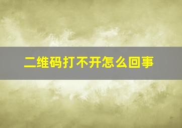 二维码打不开怎么回事