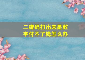 二维码扫出来是数字付不了钱怎么办