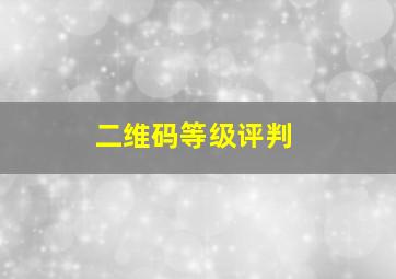 二维码等级评判