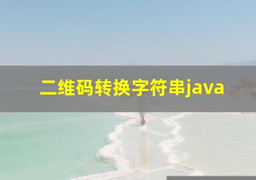 二维码转换字符串java