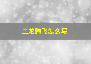 二龙腾飞怎么写