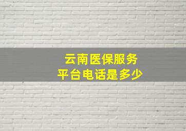 云南医保服务平台电话是多少