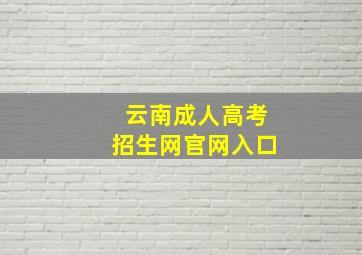 云南成人高考招生网官网入口