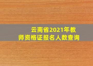 云南省2021年教师资格证报名人数查询