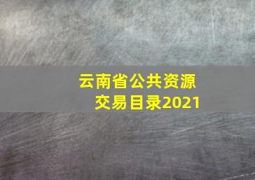 云南省公共资源交易目录2021