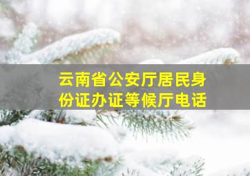 云南省公安厅居民身份证办证等候厅电话