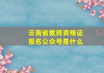 云南省教师资格证报名公众号是什么