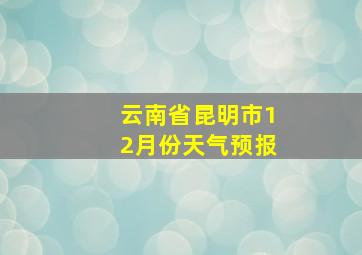 云南省昆明市12月份天气预报