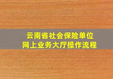 云南省社会保险单位网上业务大厅操作流程