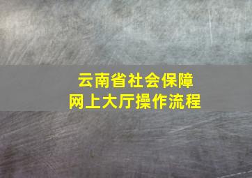 云南省社会保障网上大厅操作流程