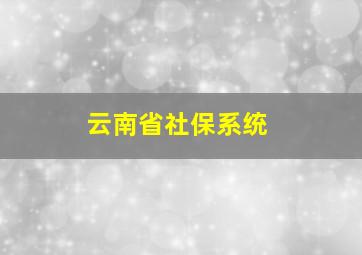 云南省社保系统