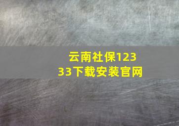 云南社保12333下载安装官网