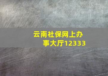 云南社保网上办事大厅12333