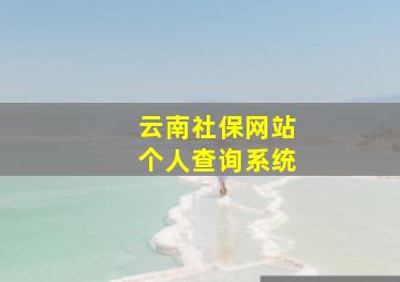 云南社保网站个人查询系统