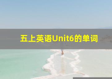 五上英语Unit6的单词