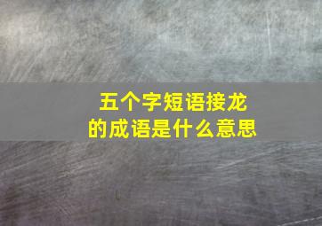 五个字短语接龙的成语是什么意思