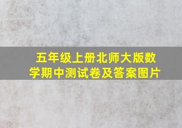 五年级上册北师大版数学期中测试卷及答案图片